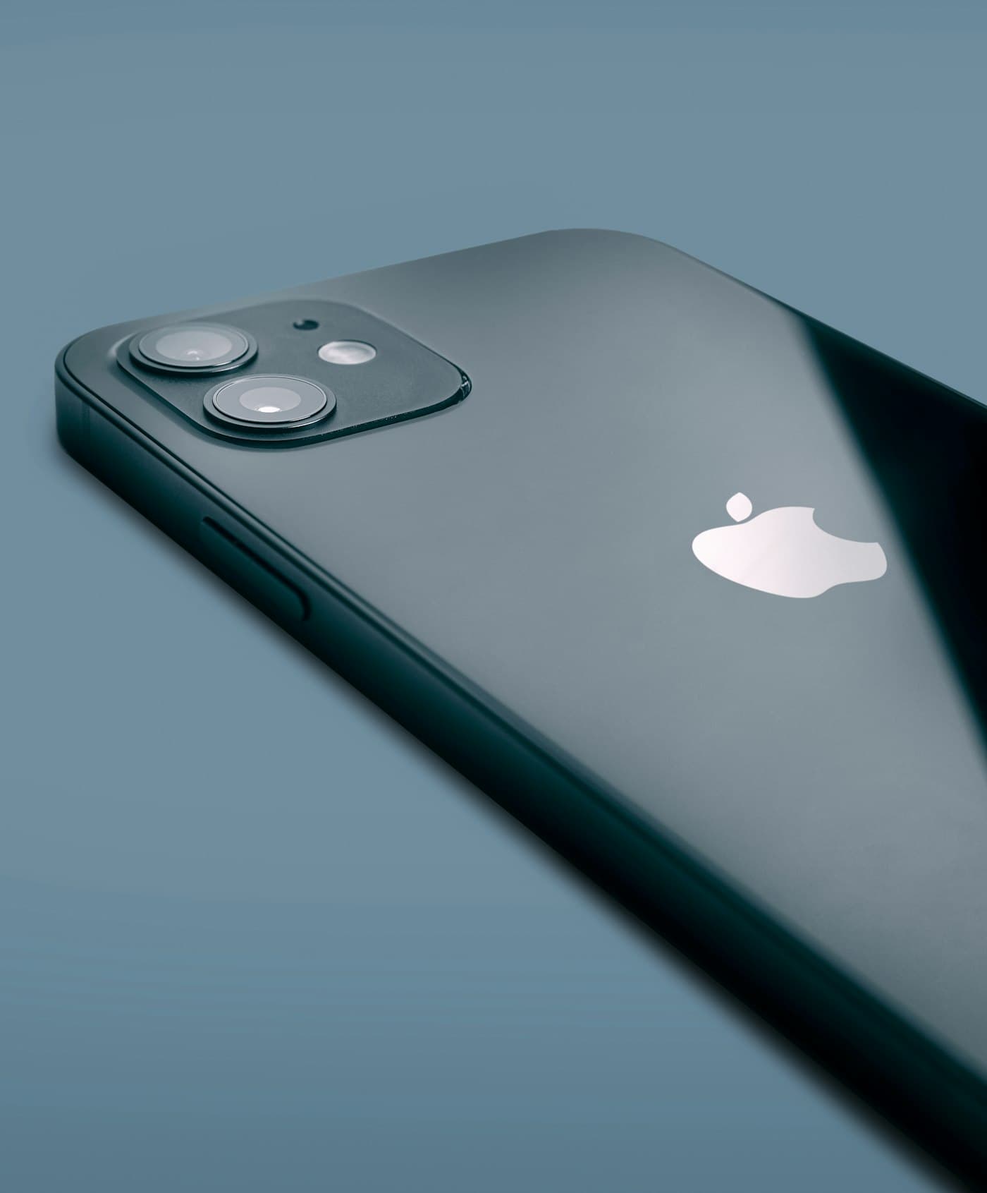 The glass back of a smartphone