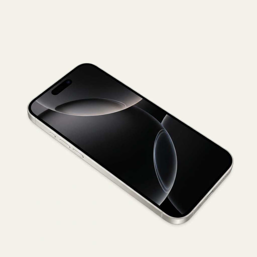The same phone after repair, with a flawless new screen